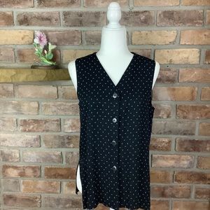 BRIGGS Petite Sleeveless Black/While Print Top 195